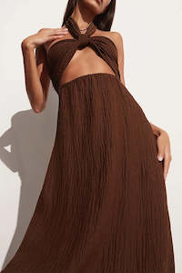 Halona Maxi Dress in Chocolate