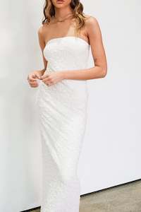 One Shoulder: Petra Dress in White Daisy