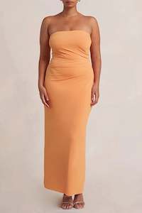 Myla Strapless Dress in Spiced Orange