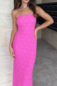 Strapless: Petra Dress in Pink Daisy