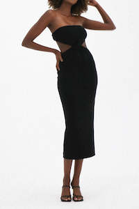 Strapless: Olympia Dress In Metallic Black