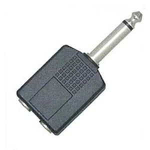 Products: Cable Adaptor From 2 x 1/4 inch Mono Jack to 1/4 inch Mono Plug