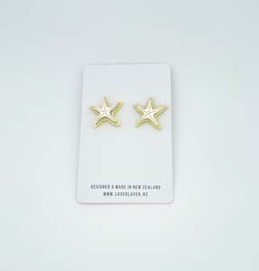 Statement Earrings: STARFISH STUD - Lemon-gold