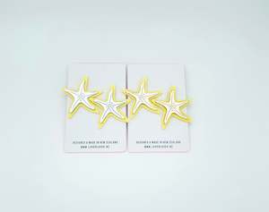 STARFISH STUD LARGE Lemon-silver