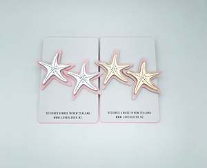 STARFISH STUD LARGE Milkshake-gold