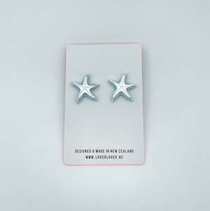 STARFISH STUD Pastel blue-silver