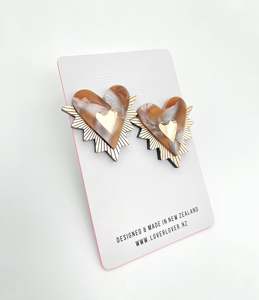 Scarlet Heart Earrings Toffee-Torte-Gold