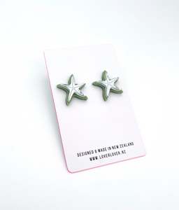 STARFISH STUD - Olive-Silver