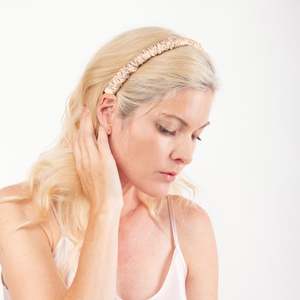 Silk Hair Accessories Scrunchies Headbands Lovesilk Nz: 100% Mulberry Silk Scrunchie Headband - Champagne Gold
