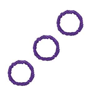 Best Seller: 3 Pack Premium Mini Mulberry Silk Scrunchies - Violet