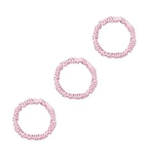 3 Pack Premium Mini Mulberry Silk Scrunchies - Pastel Pink