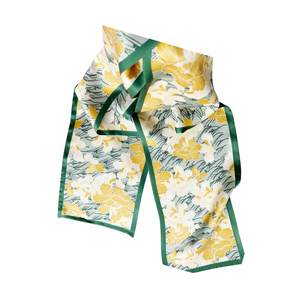 Best Seller: Sunny Daffodil Pure Mulberry Silk Long Scarf Silk Twilly