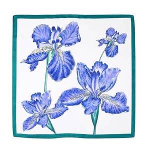 Silk Scarves: Iris Reverie Pure Mulberry Silk Scarf Bandana