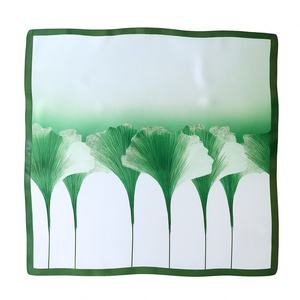 Silk Scarves: Ginkgo Grace Pure Mulberry Silk Scarf Bandana