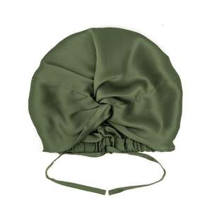Viridian Silver Mulberry Silk Hair Bonnet – Double-Lined, Adjustable Fit