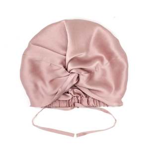 Silk Sleep Cap: Pink Mulberry Silk Hair Bonnet – Double-Lined, Adjustable Fit