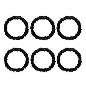 Silk Scrunchies Hair Ties In Pure Mulberry Silk Lovesilk Nz: 6 Pack Premium Mini Mulberry Silk Scrunchies - Black