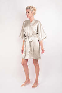 Silk Robes Pjs 100 Mulberry Silk Loungewear Lovesilk Nz: 100% Mulberry Silk Kimono Robe - Champagne