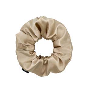 Premium Mulberry Silk Scrunchie - Champagne Gold - Extra Large