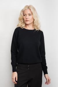 Classic Ribbed Cashmere Crewneck Sweater - Black