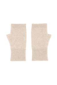 Cashmere Gloves: Cashmere Fingerless Gloves Mittens - Beige