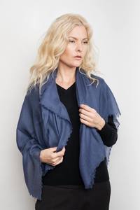 Cashmere Scarves Wraps: Ultrafine Lightweight Cashmere Scarf - Berry Blue