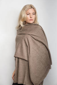 Versatile Pure Cashmere Wrap & Scarf - Chestnut