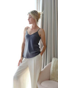 100% Mulberry Silk Camisole - Shadow Grey