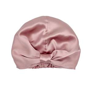 Best Seller: Premium Mulberry Silk Sleep Cap Women's Silk Sleep Turban Hair Wrap Bonnet - Pink -One Size Fits Most