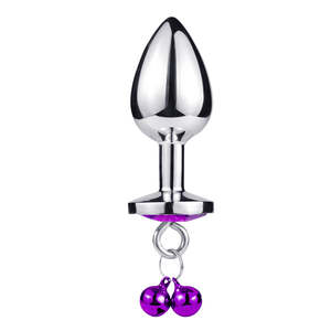 Anal Toys: Cherry Buds Metal Butt Plug with Bells (Round Jewel)