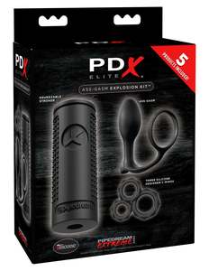 Cock Rings: PDX Elite Ass-gasm Explosion Kit - Black