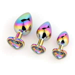 Butt Plugs: Champ Rainbow Heart Butt Plug Set of 3