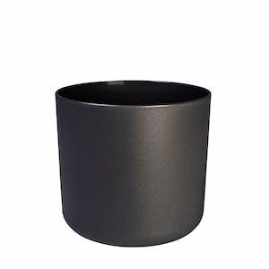 Black: Cover Pot - Elho B.For Soft - 14cm Charcoal