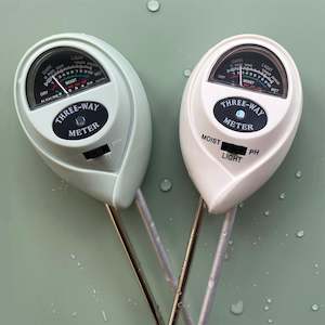 Water Meters: 3-in-1 Water Meter - Light, pH and Moisture Soil Meter - WHITE