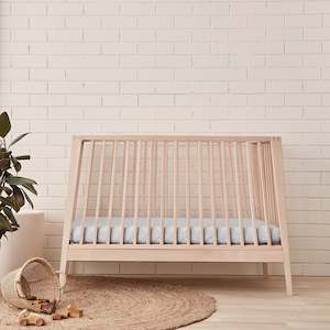 Bedding: Fitted Cot/Crib Sheet 2pk - Grey