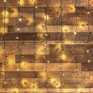 Outdoor Curtain Fairy Lights | 2m x 2m Black Rubber Connectable | Pro Series