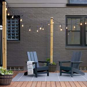 Mains Garden Lights: S14 Clear Bulb | 15m 15 Bulbs | Drop Hang Dimmable Festoon Lights