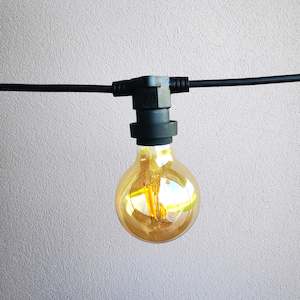 G80 Amber Bulb | 10m 10 Bulbs | Flat Flush Mount Festoon Lights