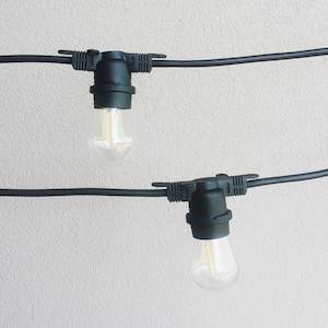 Festoon Lights: S14 Bulb | 10m 10 Bulbs | Flat Flush Mount Festoon Lights