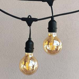 Drop Hang Bulbs: G80 Amber Bulb | 10m 10 Bulbs | Drop Hang Dimmable Festoon Lights