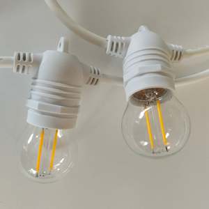 Indoor Lights: G45 Clear Bulb White Cable | 10m 10 Bulbs | Flush Mount Festoon Lights