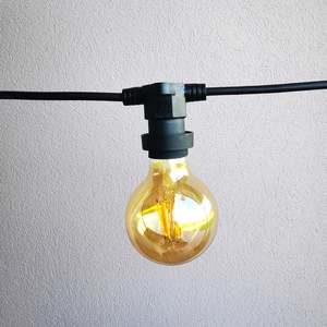 G80 Amber Bulb | 10m 10 Bulbs | Flat Flush Mount Festoon Lights