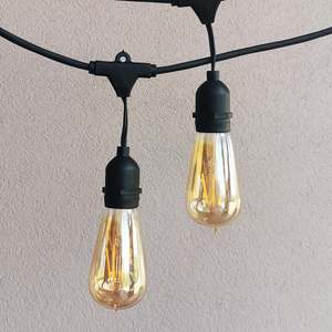 ST58 Amber Bulb | 15m 15 Bulbs | Drop Hang Dimmable Festoon Lights