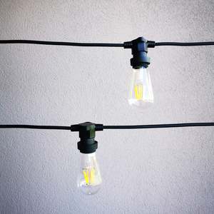ST58 Clear Bulb | 10m 10 Bulbs | Flat Flush Mount Dimmable Festoon Lights