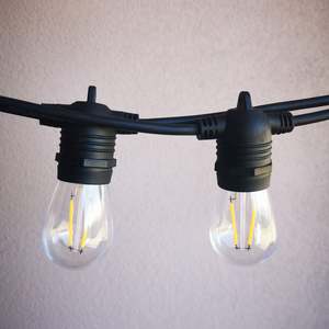 S14 Clear Bulb | 5m 10 Bulbs | Flush Mount Dimmable Festoon Lights