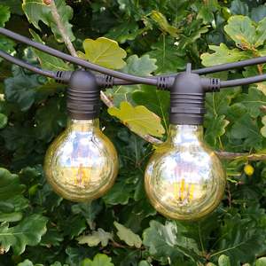 G80 Amber Bulb | 5m 10 Bulbs | Flush Mount Dimmable Festoon Lights
