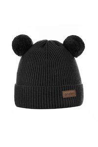 100% Merino Teddy Knited beanie - Black