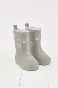 Geothermal Grey Colour-Changing Kids Gumboots