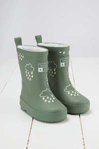 Khaki Green Colour-Changing Kids Gumboots