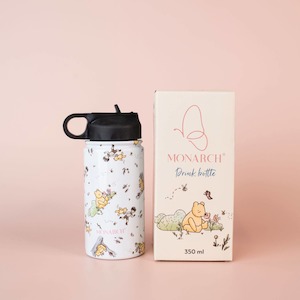 Bottles: Insulated Bottle (350mL) - Classic Pooh: Bottle with Spout Lid + Straw
